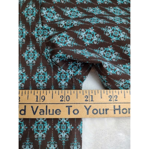 Rock & Roll Denim Boys XL Snap Front Western Shirt Brown Turquoise Pattern - Picture 4 of 9